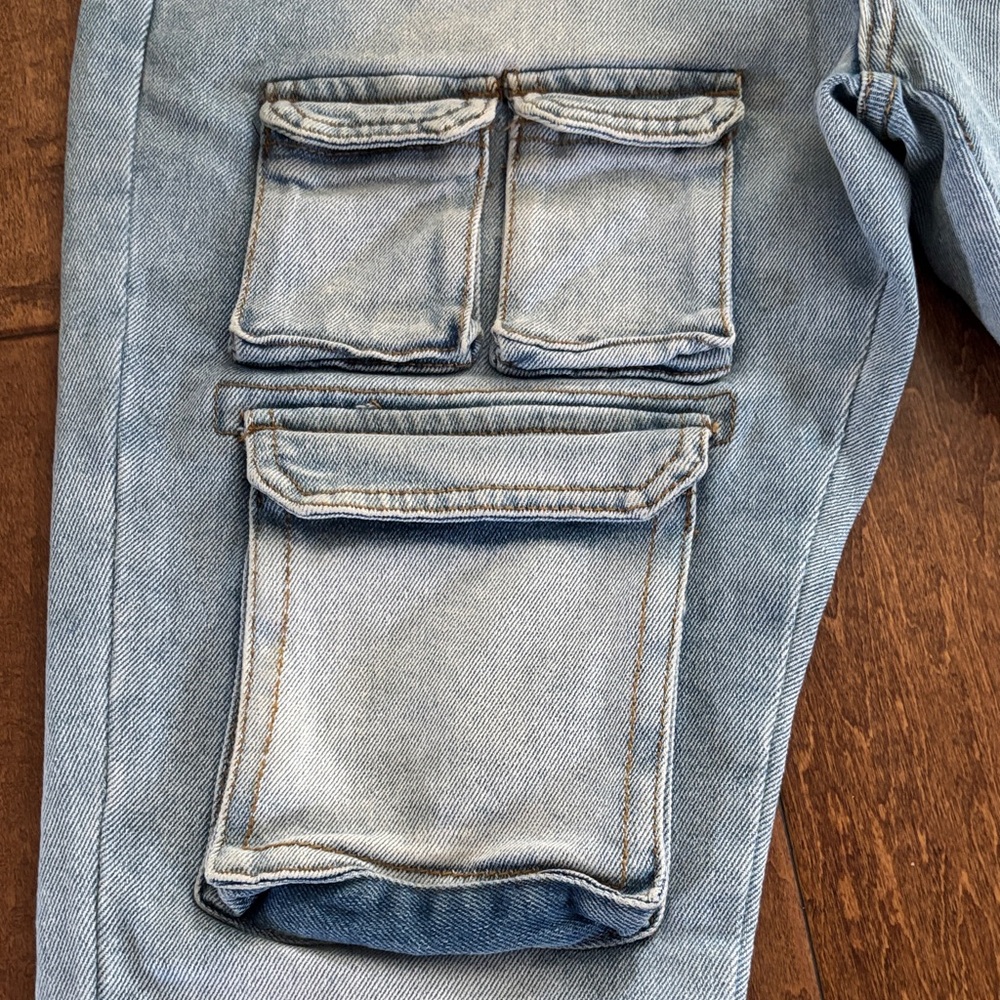 Fashion Nova Denim Cargo Pants - Picture 2 of 4